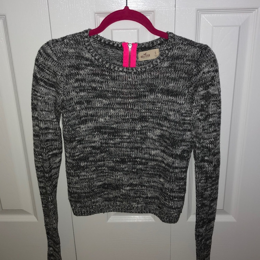Hollister Gray Sweater with Back Zipper